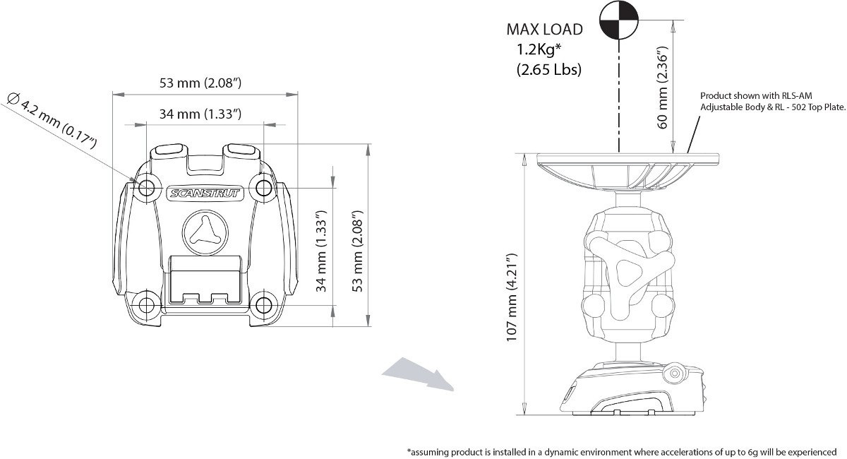 RLS-401 mocowanie na powierzchni ROKK Mini RLS-401 mocowanie na powierzchni ROKK Mini