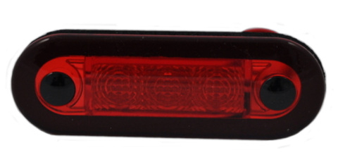 2XT 959 510-311 Lampa podstopniowa, owalna, czerwona