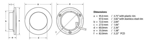 2JA 980 940-202 Lampa EuroLED 95, biała z obręczą plastikową, z zaciskami, niskoprofilowa, oświetlenie w dół, 10-33V DC 2JA 980 940-202 Lampa EuroLED 95, biała z obręczą plastikową, z zaciskami, niskoprofilowa, oświetlenie w dół, 10-33V DC