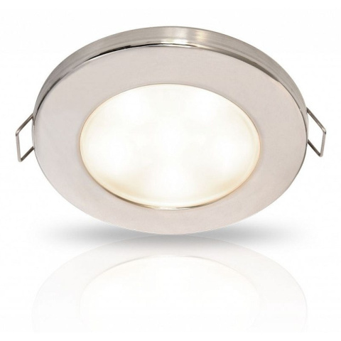 2JA 980 940-212 Lampa EuroLED 95, biała z polerowaną obręczą z nierdzewnej stali, z zaciskami, niskoprofilowa, oświetlenie w dół 2JA 980 940-212 Lampa EuroLED 95, biała z polerowaną obręczą z nierdzewnej stali, z zaciskami, niskoprofilowa, oświetlenie w dół