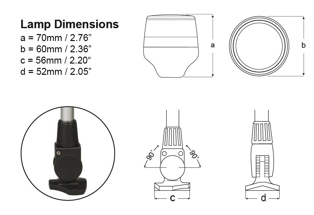 2LT 980 960-341 Lampa kotwiczna 360st czarna obudowa 605mm kładziona 2LT 980 960-341 Lampa kotwiczna 360st czarna obudowa 605mm kładziona
