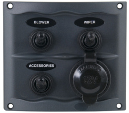 900-3WPS Panel wodoodporny 3 przełączniki + gniazdo zapalniczki