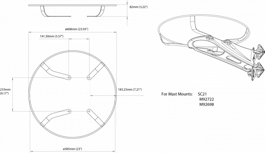 SC29 Osłona radaru dla M92722 w połączeniu z Raymarine Quantum SC29 Osłona radaru dla M92722 w połączeniu z Raymarine Quantum
