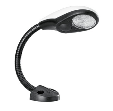 2JA 346 720-111 Lampa oświetlenia wnętrza, światło białe, kolor czarny, ramię 400mm, biała osłona