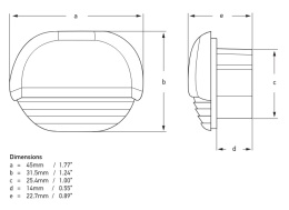 2JA 958 126-401 Lampa podstopniowa, światło białe ciepłe, chromowana nakładka