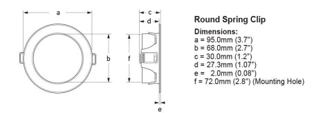 2JA 958 340-137 Lampa EuroLED 95 gen2, 12/24V, okrągła, światło białe/niebieskie, mocowanie zaciski sprężynowe, obud. chrom, OEM