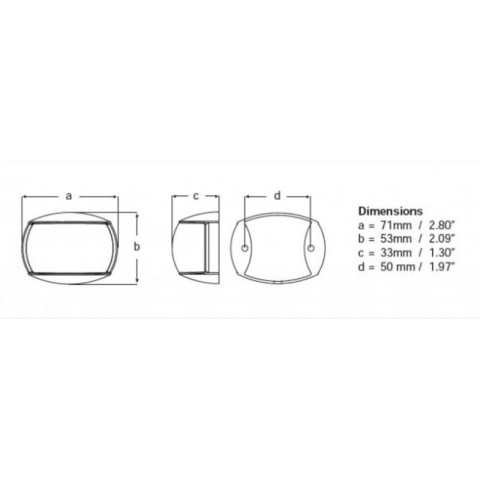 2LT 980 520-071 Lampa NaviLED Compact, LB, czerwona, 2NM, kabel 12 cm, biała obudowa, czerwony klosz, BSH, USCG