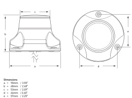 2LT 980 910-521 Lampa NaviLED 360 Pro, czerwona, czarna obudowa, BSH, HSG