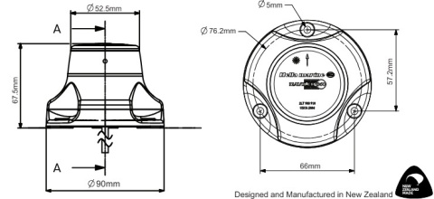 2LT 980 910-531 Lampa NaviLED 360 Pro, czerwona ,biała obudowa, HSG
