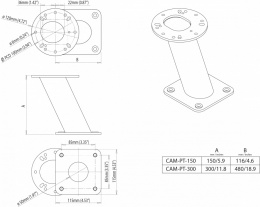 CAM-PT-150-01-BLK Podstawa pod kamerę PowerTower 150mm / 6
