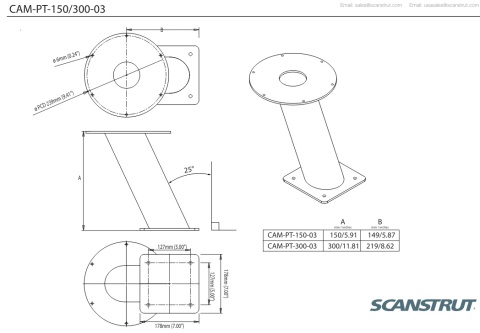 CAM-PT-300-03 Podstawa pod kamerę PowerTower 300mm / 12" CAM-PT-300-03 Podstawa pod kamerę PowerTower 300mm / 12"
