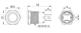 L0674221 Czarny aluminiowy wyłącznik 20A