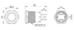 L0674321 Czarny aluminiowy wyłącznik chwilowy 20A