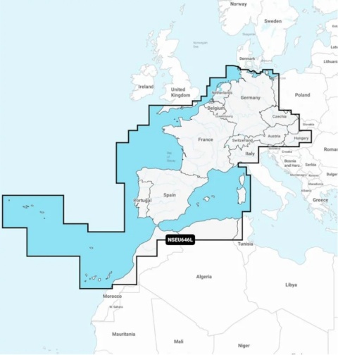 Mapa Garmin Navionics+ Large NSEU646L (Europa, Środkowa i Zachodnia) na karcie mSD