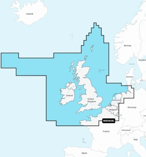 Mapa Garmin Navionics+ Large NSEU628L (Wielka Brytania, Irlandia i Holandia) na karcie mSD