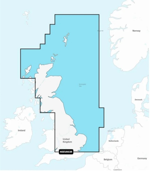 Mapa Garmin Navionics+ Regular NSEU003R (Wielka Brytania, północno-wschodnie wybrzeże) na kacie mSD