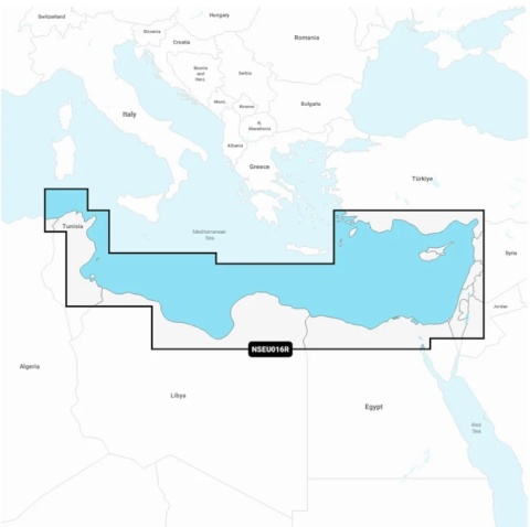 Mapa Garmin Navionics+ Regular NSEU016R (Morze Śródziemne, południowy wschód) na kacie mSD