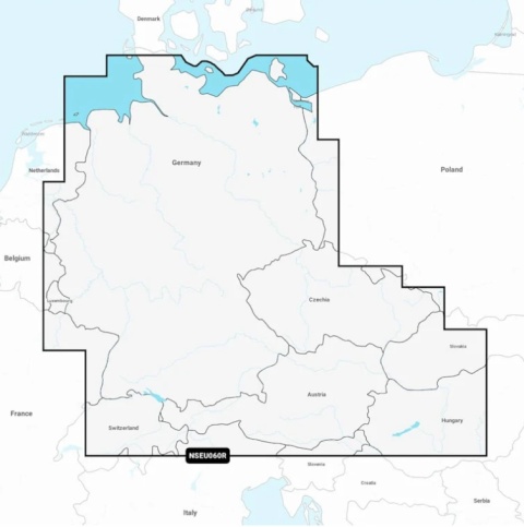 Mapa Garmin Navionics+ Regular NSEU060R (Niemcy, jeziora i rzeki) na kacie mSD