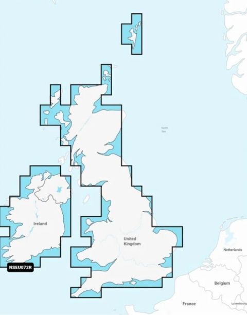 Mapa Garmin Navionics+ Regular NSEU072R (Wielka Brytania i Irlandia jeziora i rzeki) na kacie mSD