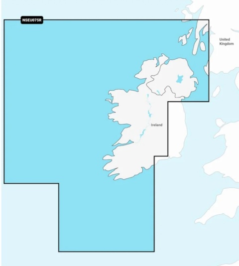 Mapa Garmin Navionics+ Regular NSEU075R (Irlandia, zachodnie wybrzeże) na kacie mSD