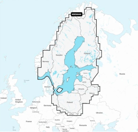 Mapa Garmin Navionics+ Large NSEU644L (Morze Bałtyckie) na kacie mSD