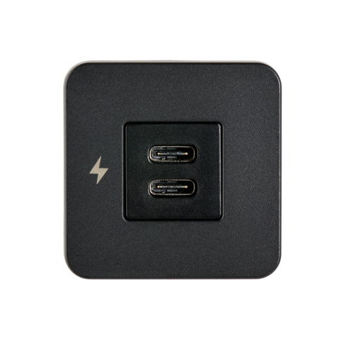 SC-TILE-20 Podwójne gniazdo ładowania wewnętrznego USB-C, seria TILE, 12/24V - czarna ramka SC-TILE-20 Podwójne gniazdo ładowania wewnętrznego USB-C, seria TILE, 12/24V - czarna ramka