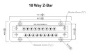 777-Z18W-200 Listwa minusowa Z-bar 200A, 18-drożna MC10, seria Pro Installer